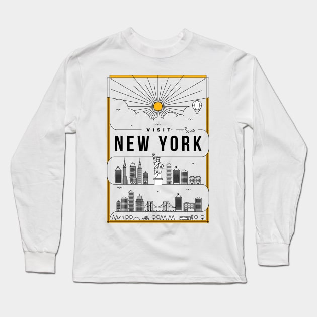 VISIT NEW YORK Long Sleeve T-Shirt by cranko